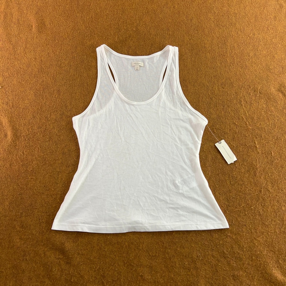 Pilcro Womens Small White Cotton Modal Racerback Tank Top NWT